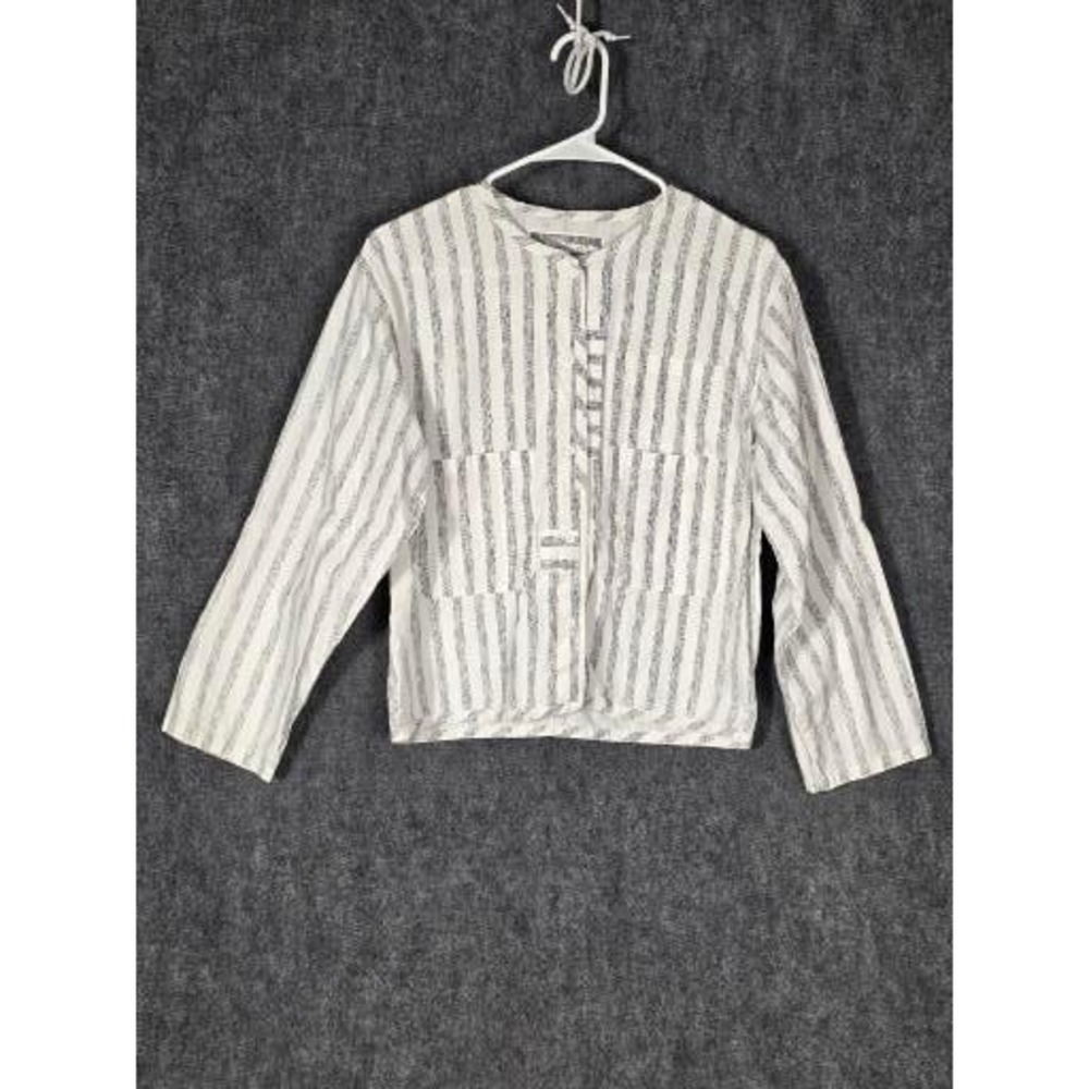 Womens Small Shirt Jacket Button Down Striped Cotton Vintage 80s Union Bay